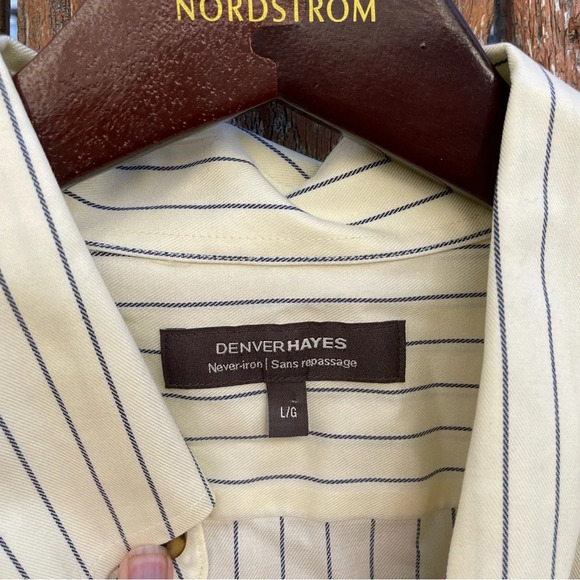 DENVER HAYES Never Iron Men’s Button Down Long Sleeve Shirt Large - Picture 3 of 13